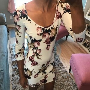 White and pink floral dress small